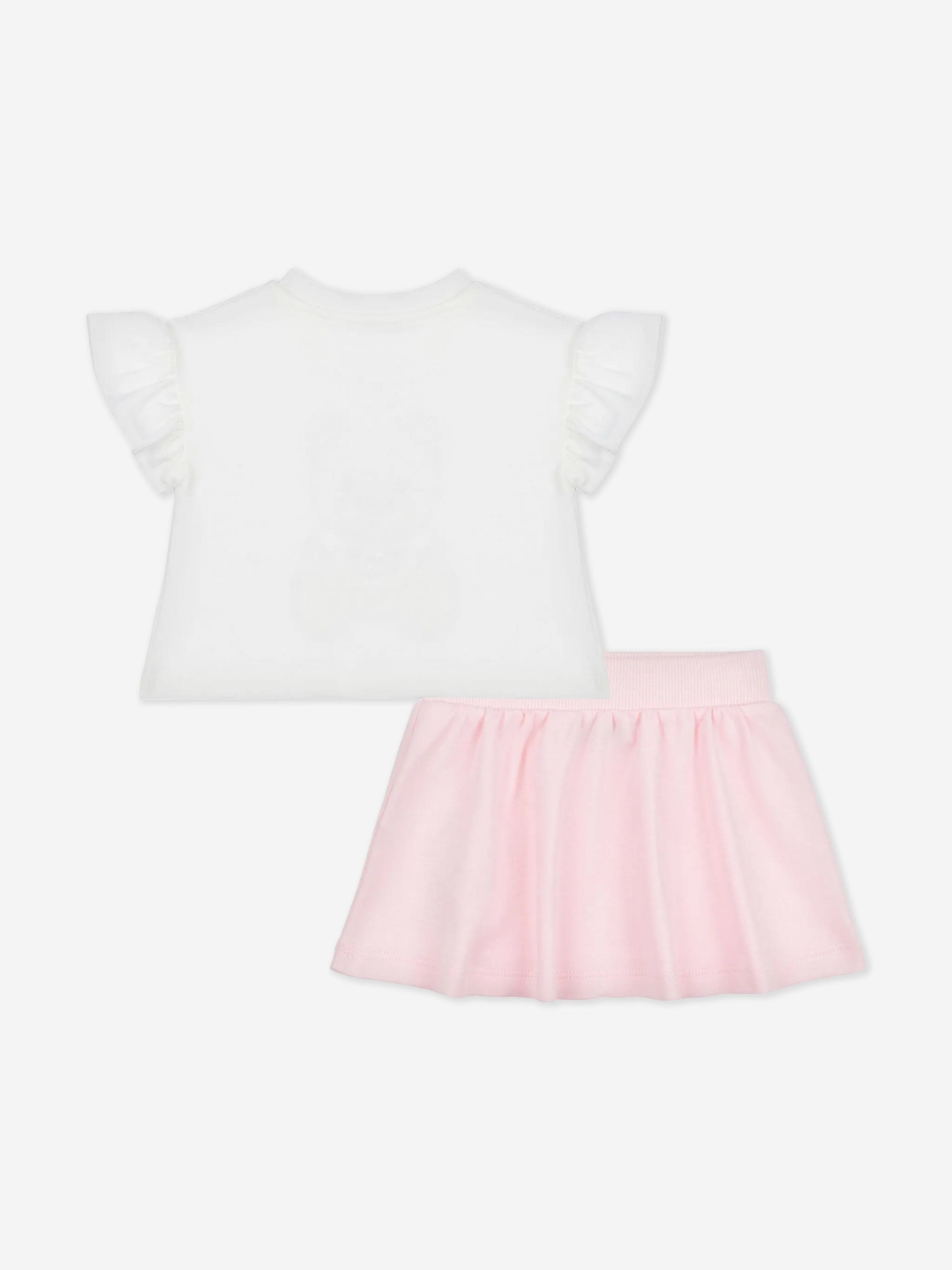 Adorable Baby Girls Teddy Bear Skirt Set - Soft Pink Outfit for Toddlers | Perfect for Birthday Parties, Photo Shoots & Special Occasions