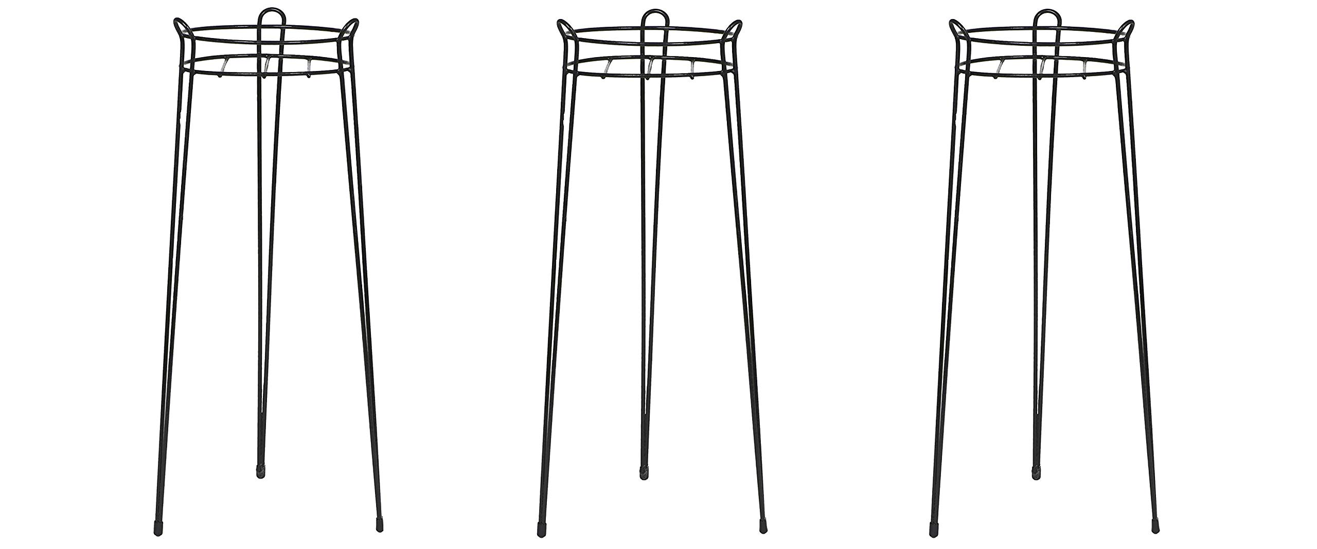 CobraCo 30-Inch Black Basic Plant Stand S1030-B (Set of 3) – Perfect for Indoor & Outdoor Decor, Living Room, Patio, Garden, and Office Plant Display