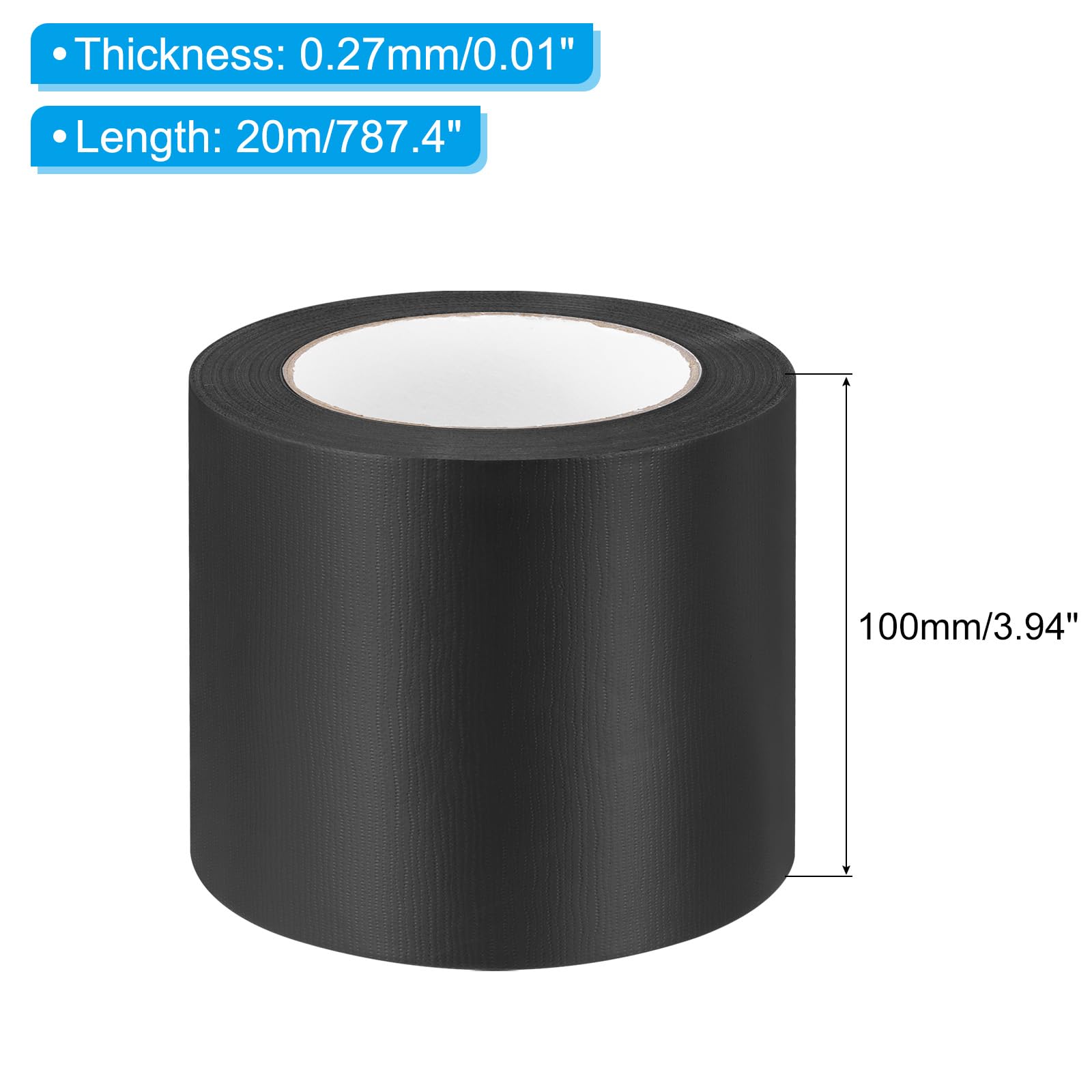 PATIKIL 4 Inch x 0.009 Inch Bookbinding Tape - 22 Yard Cloth Book Repair Tape - Self Adhesive Binding Tape for Old Book Restoration - Black - Perfect for DIY Book Repair, Album Making & Craft Projects