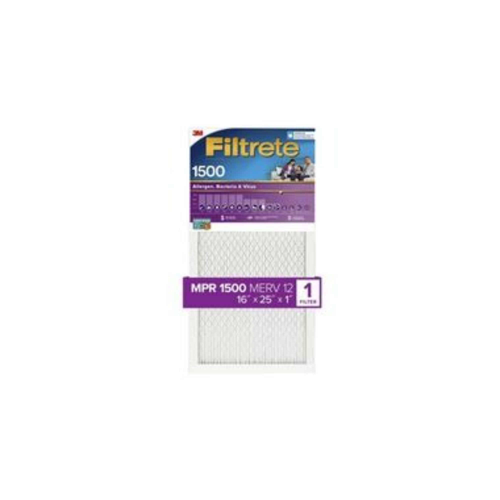 3M Filtrete 2001 16x25x1 Inch Air Filter, 1500 MPR, 4-Pack - Traps Dust, Pollen, Bacteria & Viruses - Perfect for Home HVAC Systems & Air Purifiers