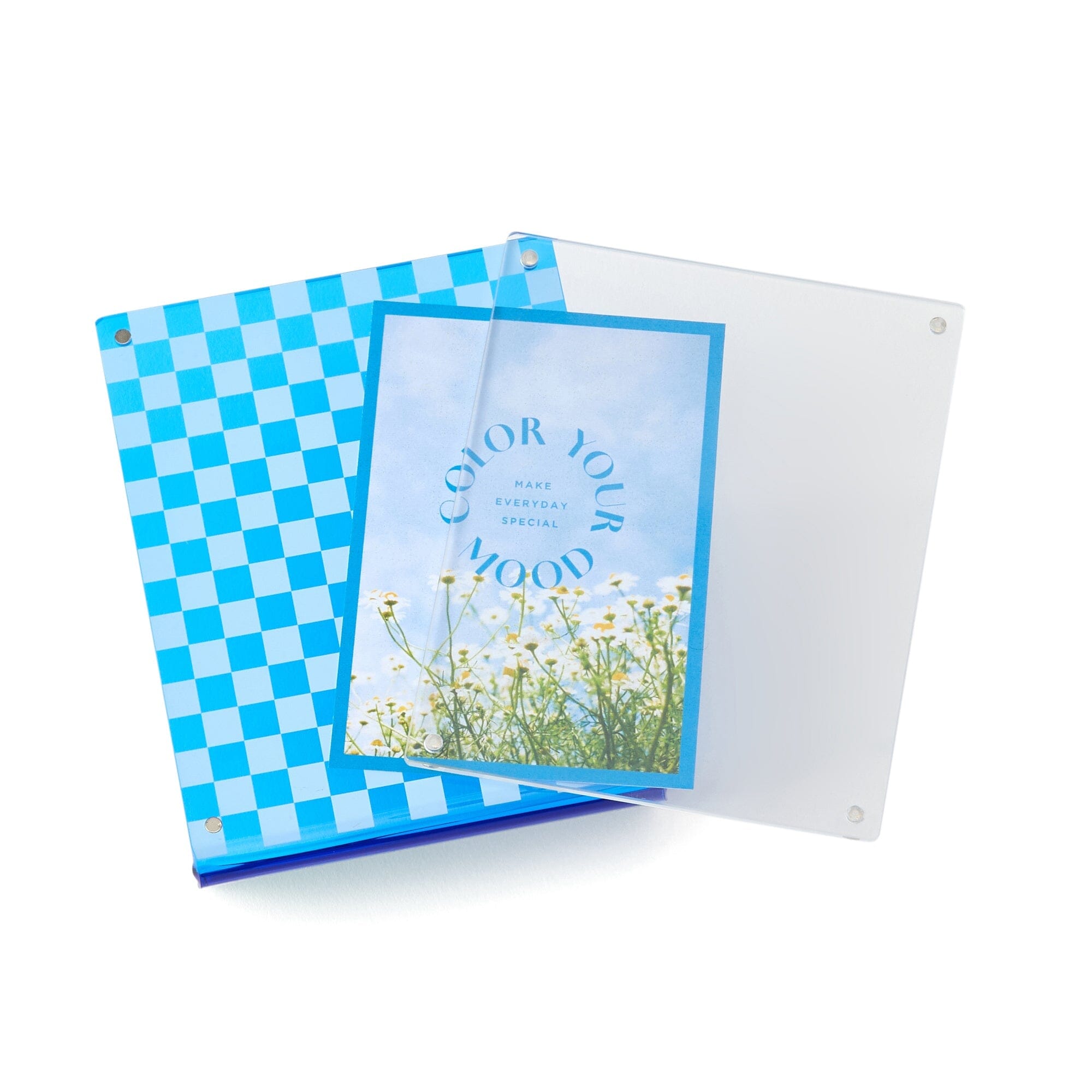 Vibrant Mini Blue Acrylic Photo Frame - Perfect for Home Decor, Office Desk, and Gift Giving