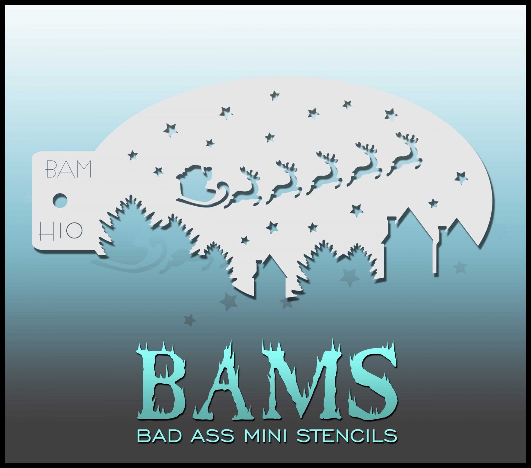 BAMH10 Bad Ass Mini Holiday Stencil - DIY Crafting, Home Decor & Holiday Projects - Perfect for Wood, Canvas & Glass Painting