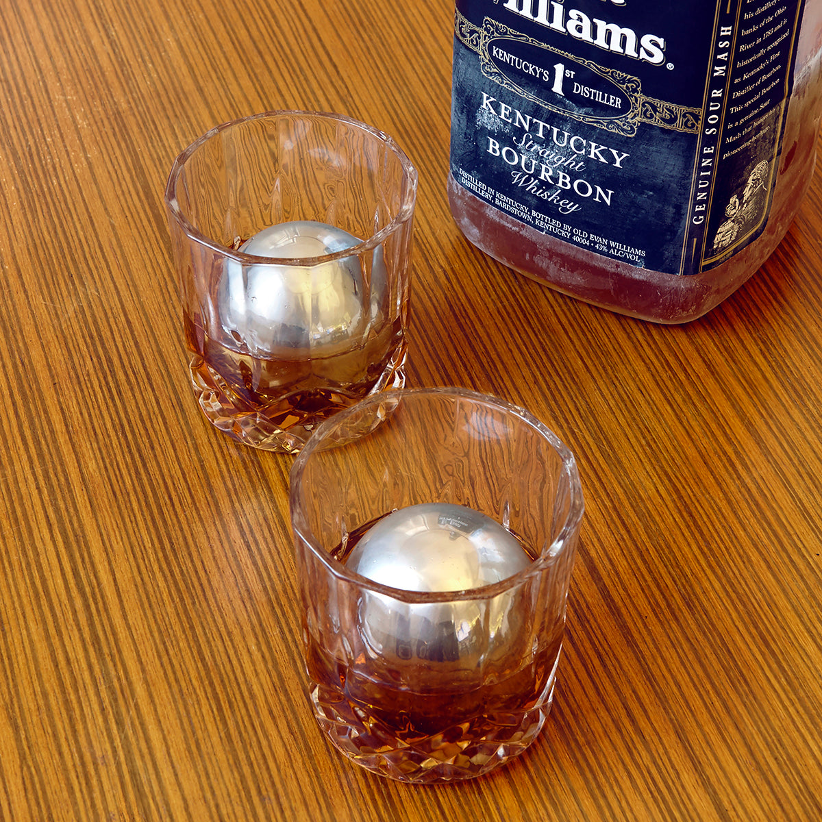 Premium Stainless Steel Whiskey Ice Balls for Chilling Drinks - Reusable Cocktail & Bourbon Coolers for Whiskey, Scotch, and Bourbon Lovers - Perfect for Home Bars, Parties, and Gifts