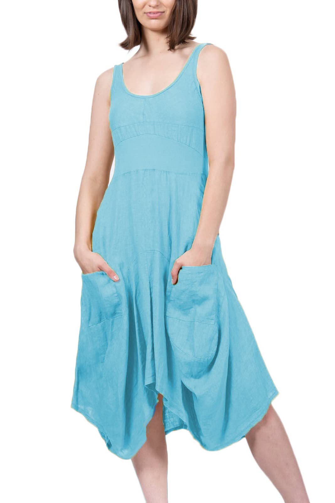Inizio Linen 2 Pocket Dress - Women's Casual Summer Dress with Pockets | Perfect for Beach, Vacation, and Everyday Wear