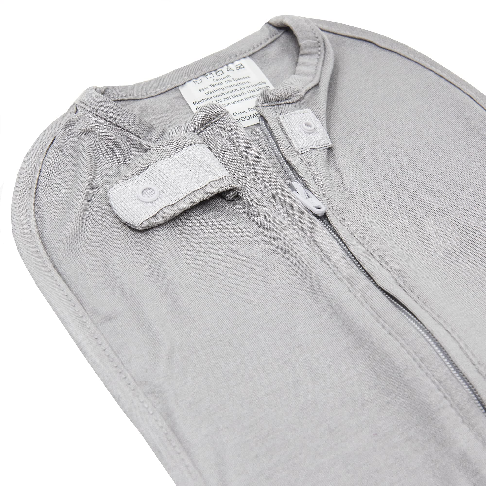 Woombie The Tencil Baby Swaddle Blanket - Ultra Soft Eucalyptus Fiber Wearable Blanket for Newborns 5-13lbs - Soothing Gray Swaddler for Better Sleep - Perfect for Nursery, Travel & Baby Shower Gifts
