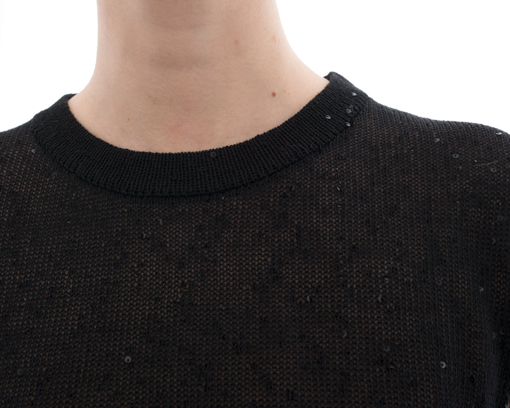 Brunello Cucinelli Women's Black Sleeveless Knit Top with Ribbon Belt - Size M | Luxury Cashmere Summer Blouse for Office & Evening Wear