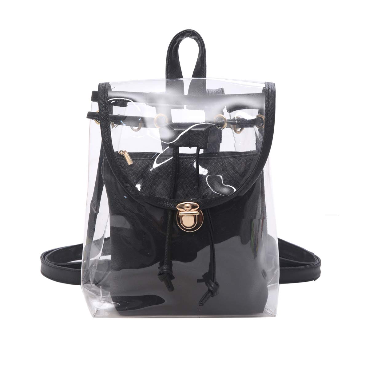 King Yang Clear Backpack - Mini Heavy Duty Waterproof Transparent Backpack for Work, School, Travel, Concerts & Stadium Security | Perfect for Airport Security, Theme Parks & Everyday Use