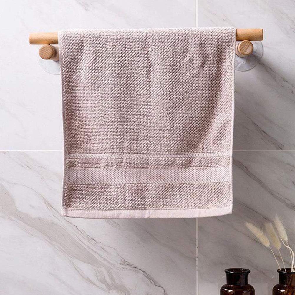 Cabilock 1-Piece Wooden Towel Rack - No Drill Single Towel Bar Hanger for Bathroom, Kitchen & Dorm Room Organization