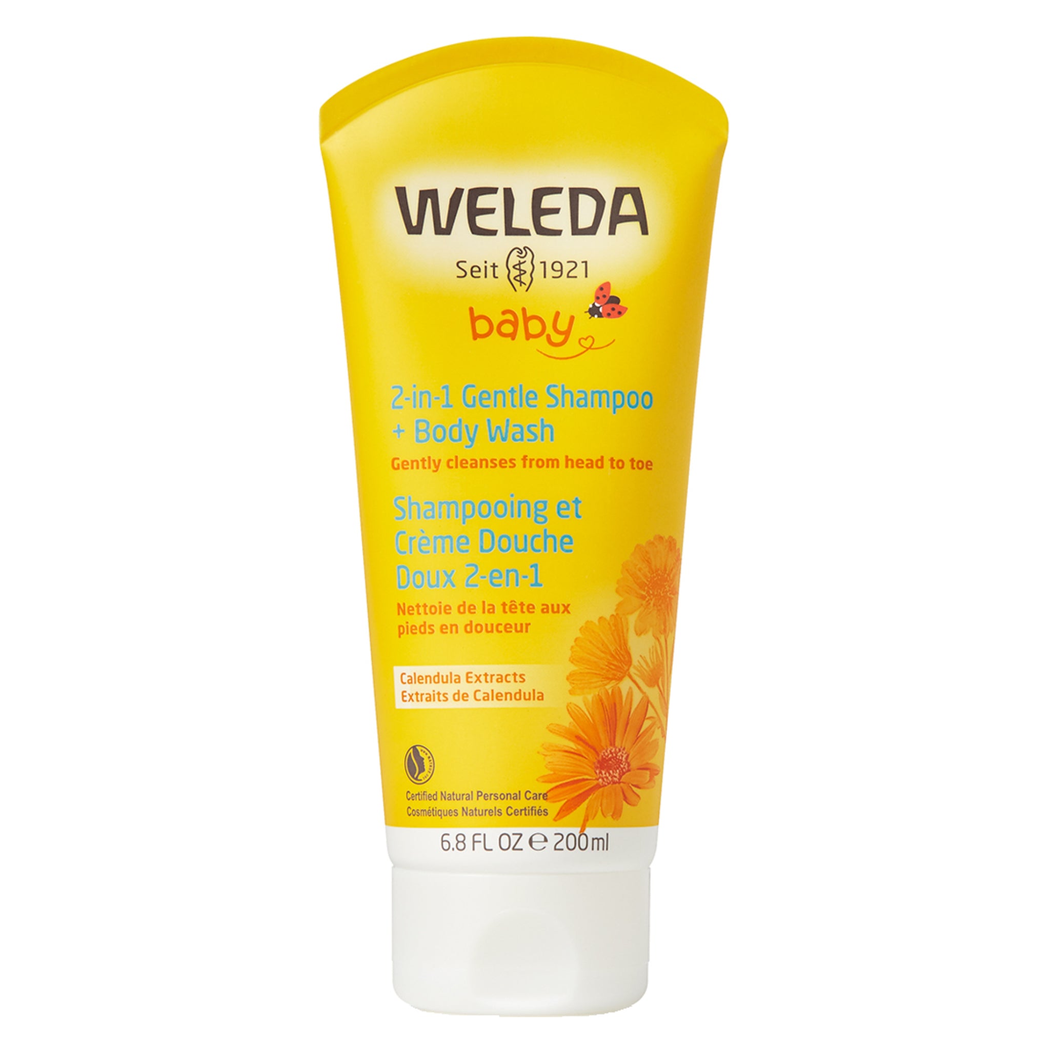 2 in 1 Gentle Shampoo & Body Wash with Calendula Extract - Soothing & Hydrating for Babies & Sensitive Skin - Perfect for Daily Bath Time & Travel Essentials