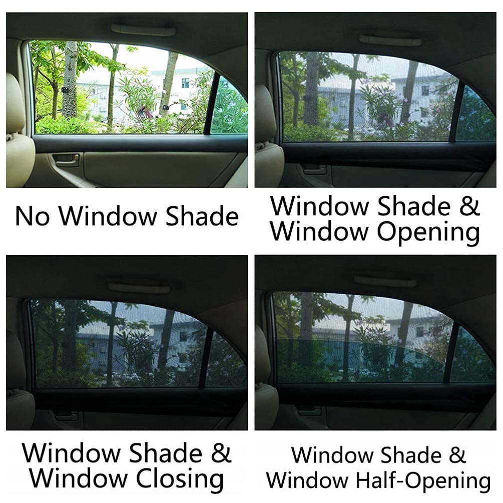 Car Window Mosquito Net for Camping - UV Protection & Breathable Mesh (2pcs) - Keep Bugs Out While Driving