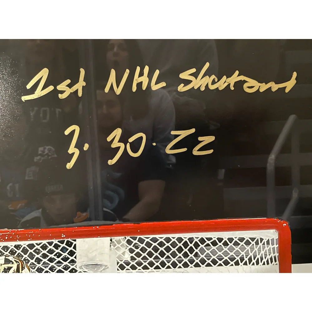 Logan Thompson Autographed Vegas Golden Knights 16x20 Photo - First Shutout Game Signed Memorabilia | NHL Collectible for Hockey Fans & Sports Memorabilia Display