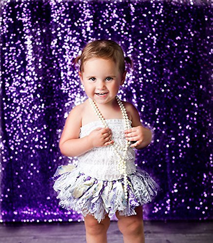 TRLYC 3Ft7Ft Purple Sequin Photography Backdrop - Elegant Wedding Photo Booth Curtain for Bridal Shower, Birthday Party & Studio Decor