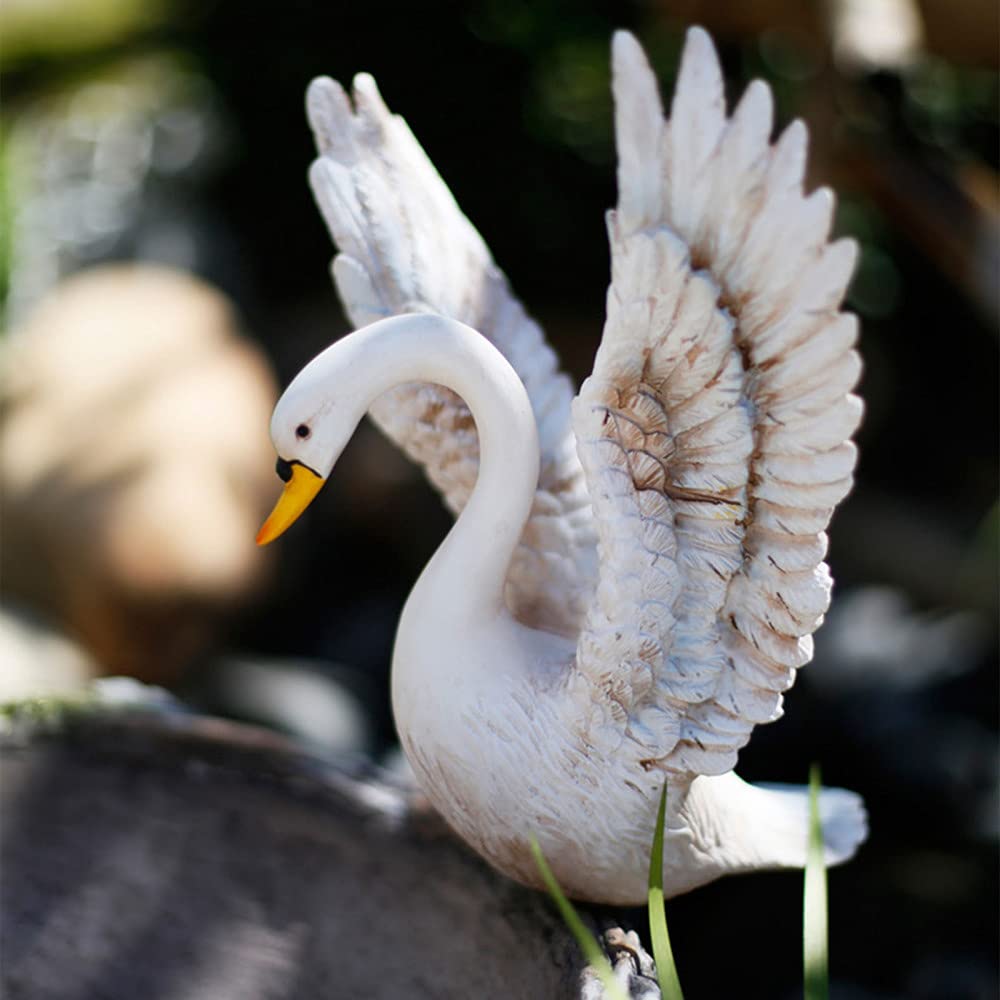 3-Piece White Swan Garden Statue Set - Elegant Figurine Plant Pots & Flower Planters for Indoor & Outdoor Décor | Perfect for Home, Garden, and Patio Decoration