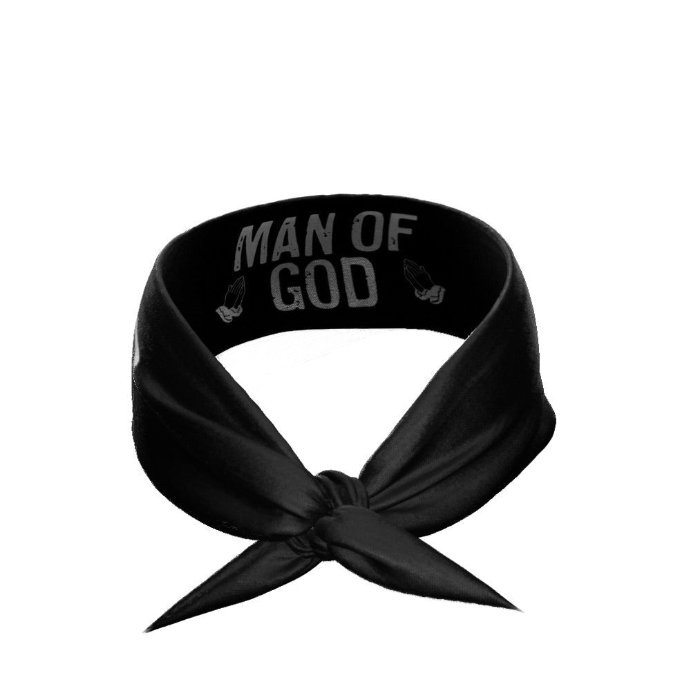 Man of God Tie Headband - Christian Head Wrap for Men - Religious Headband for Church, Prayer & Worship - Adjustable & Comfortable