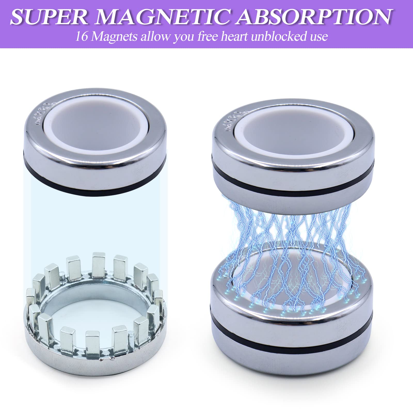 Magnetic Fidget Rings Set of 3 - Stress Relief Toys for Adults & Kids, Anxiety Reducer, Finger Decompression Spinner - Perfect for Office, Classroom, Travel and ADHD Focus Training