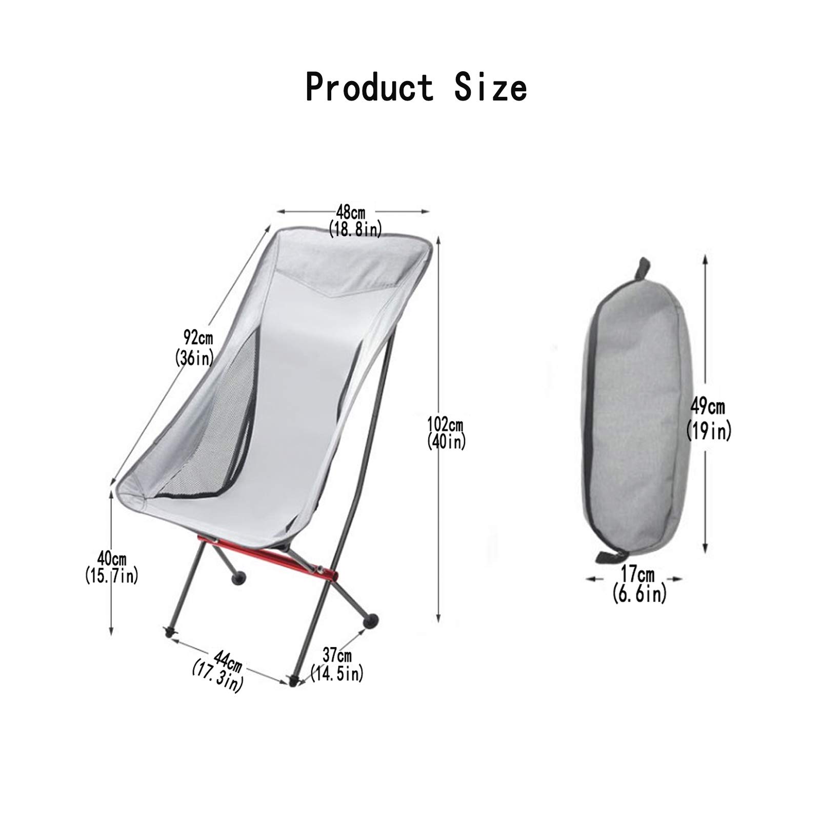 Ultra Lightweight Portable Folding Camping Chair - Compact Aluminum Alloy Frame Outdoor Stool for Beach, Garden, Picnic, Fishing, Hiking & Travel with Backrest - Perfect for Outdoor Adventures, Backyard Relaxation & Camping Trips