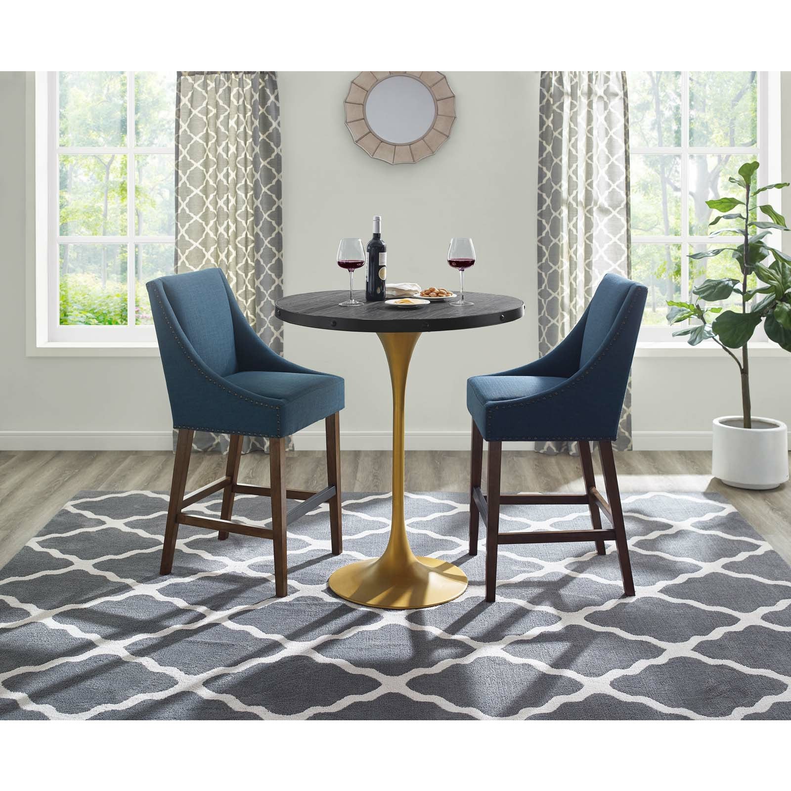Solid Wood Bar Table for Kitchen, Dining Room & Pub - Rustic & Modern Home Decor for Entertaining & Relaxation