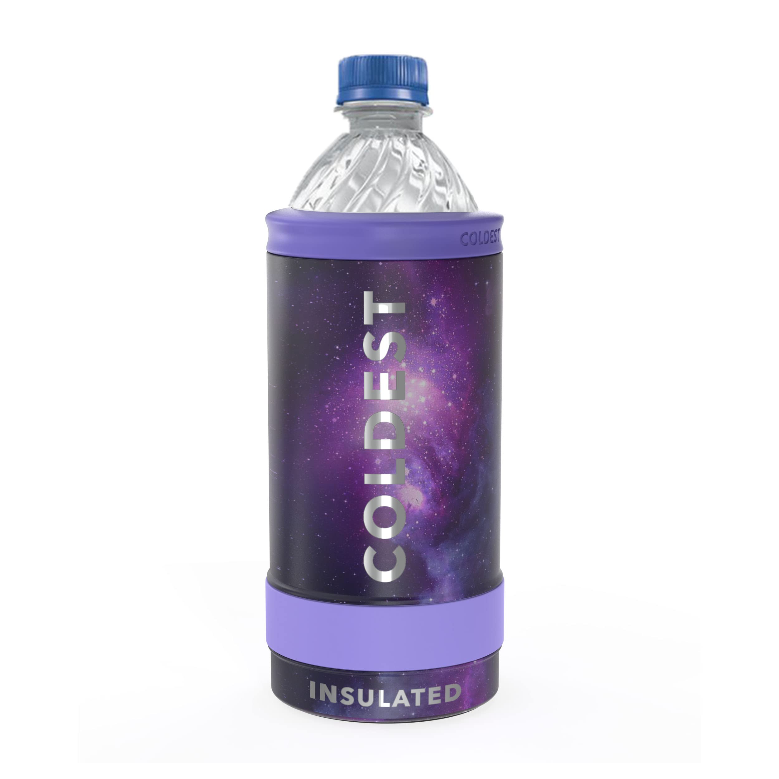 COLDEST 4-in-1 Insulated Stainless Steel Bottle Cooler - 24 oz Tumbler for Beer, Soda, Energy Drinks & Water | Vacuum Sealed Temperature Control for 20oz, 24oz, 25oz Cans | Perfect for Camping, Beach, Picnics & Outdoor Activities