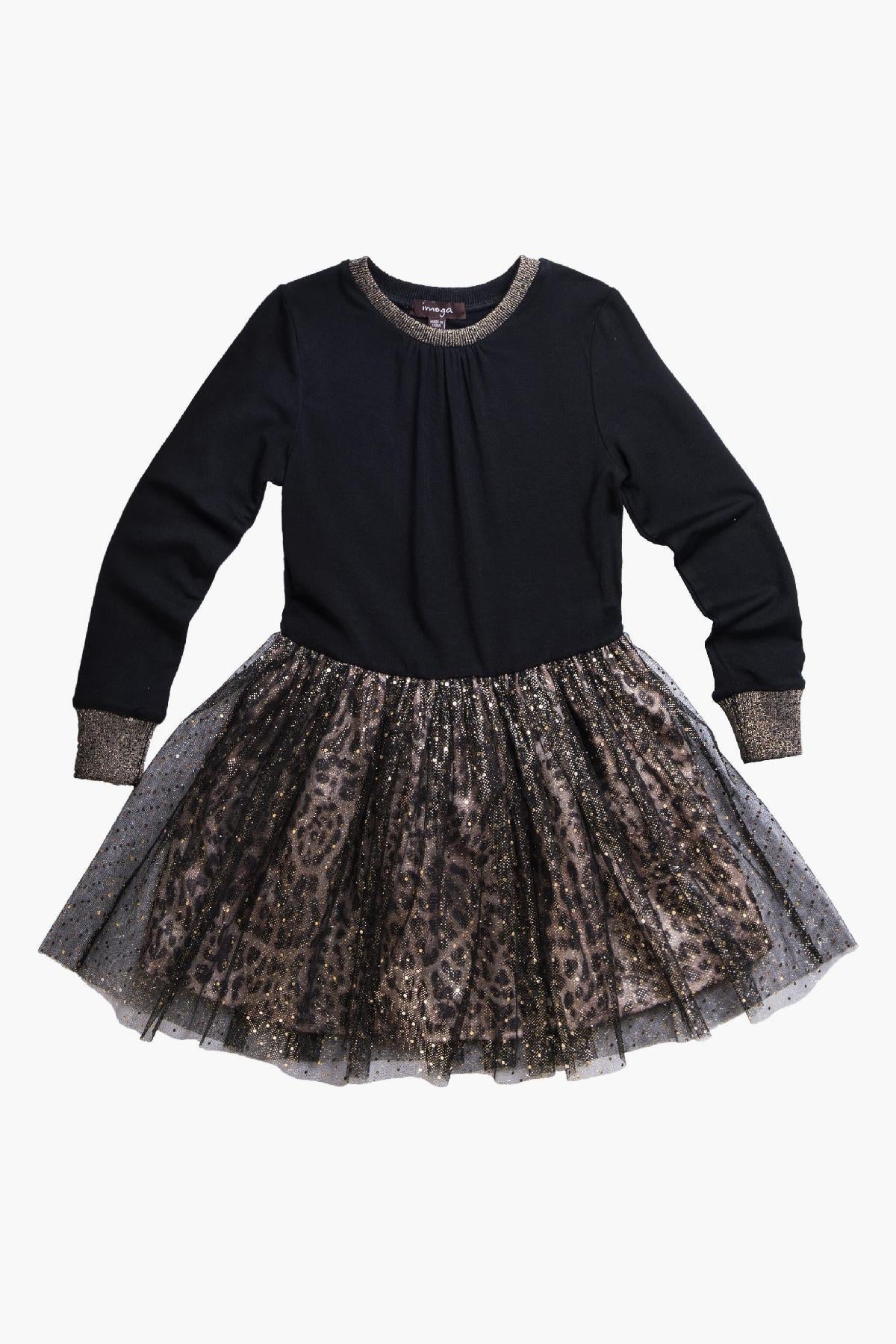 Imoga Mabel Leopard Print Girls Dress - Size 14 | Stylish & Comfortable Kids Fashion for Birthday Parties, School Events & Casual Outings