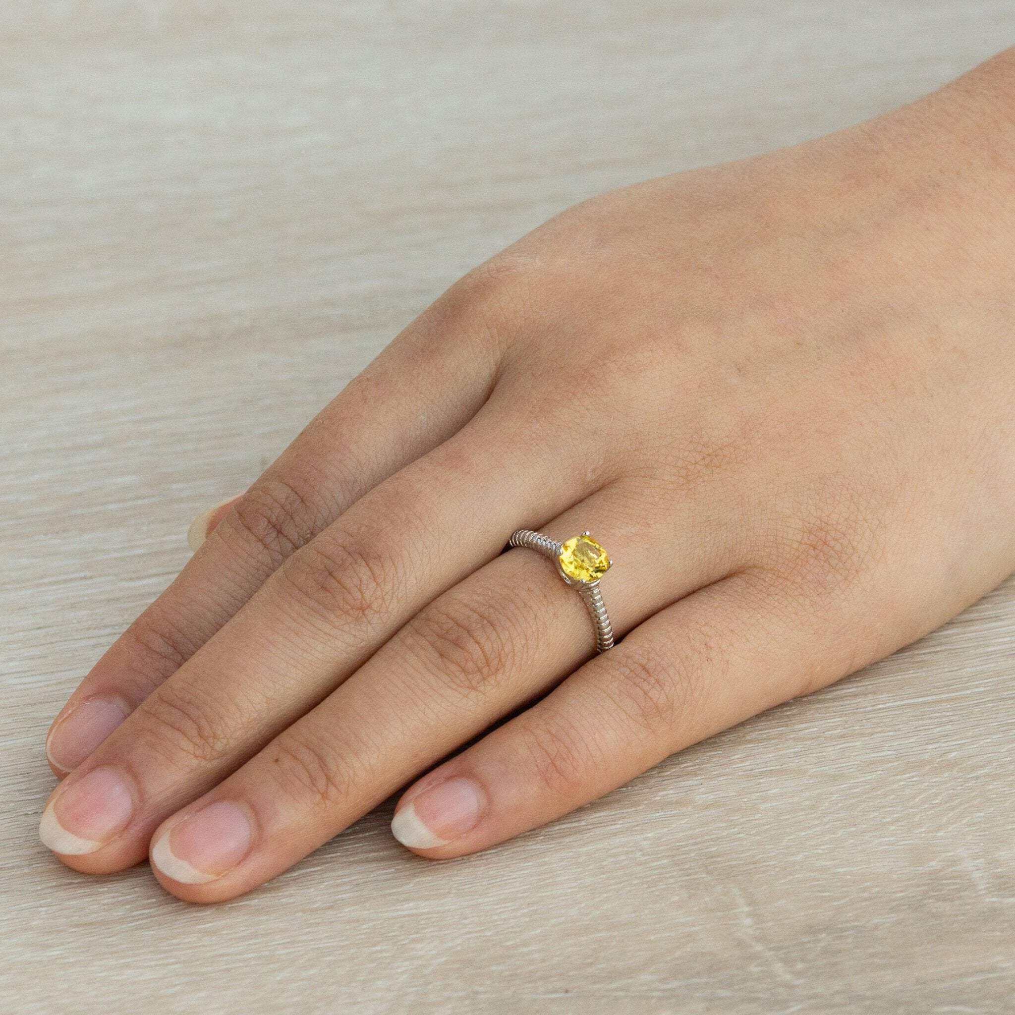 Topaz Birthstone Ring with Zirconia for November Birthdays & Gifts