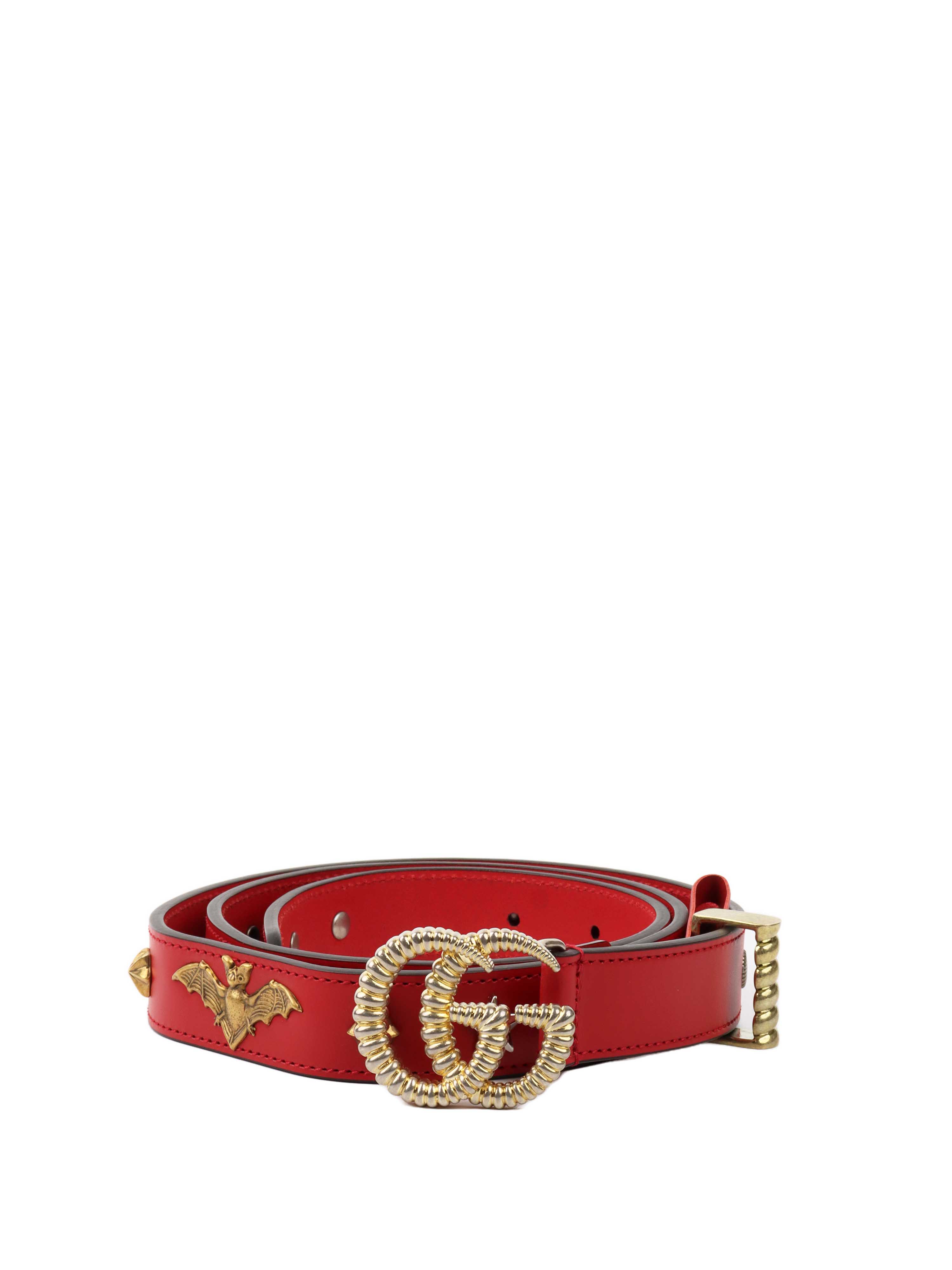 Gucci GG Red Leather Studded Belt - Size 90 | Luxury Designer Accessory for Women & Men - Perfect for Jeans, Dresses & Formal Outfits