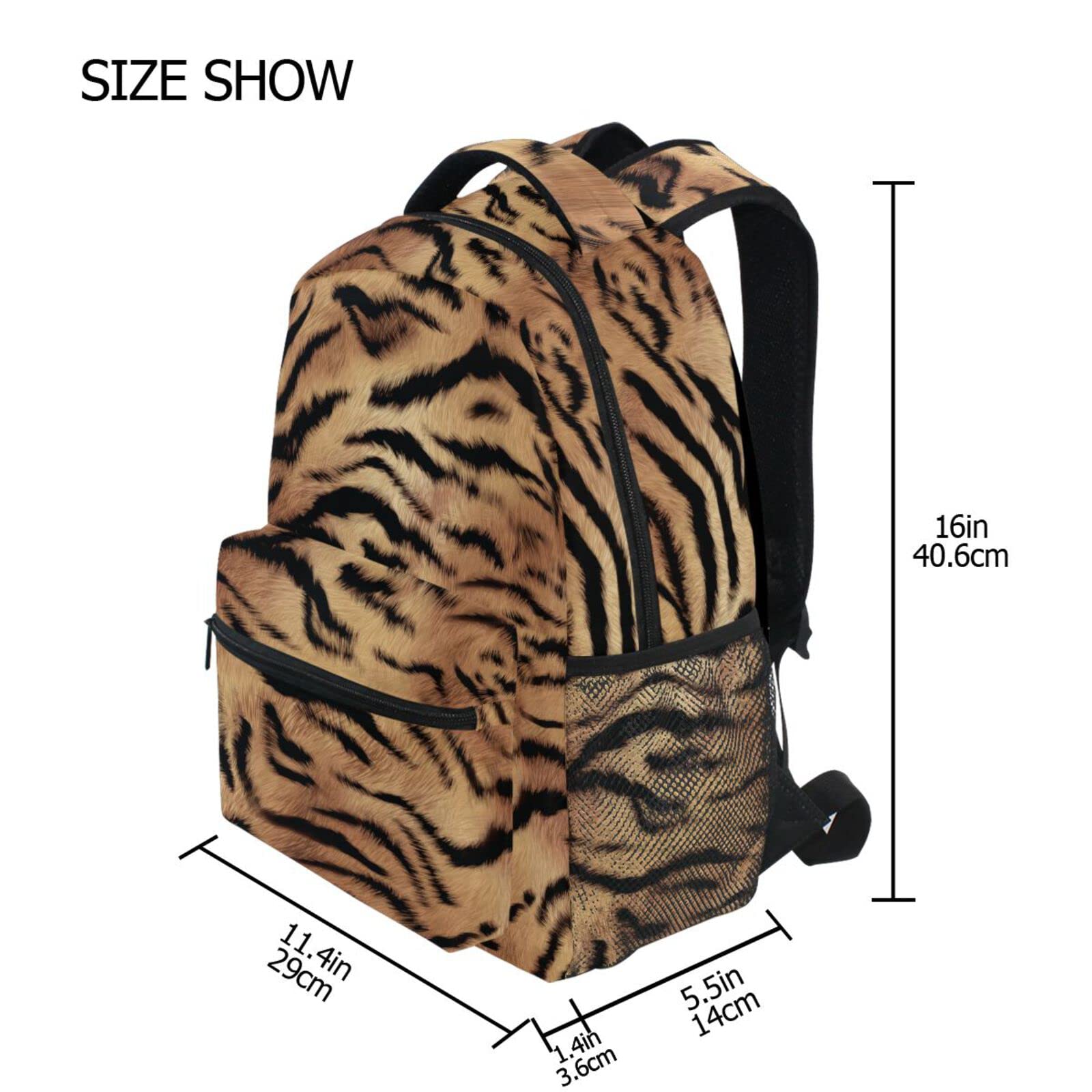 Abstract Tiger Print Backpack for Boys & Girls - Durable School Bookbag, Elementary Backpack, Travel Daypack - Perfect for School, Travel & Outdoor Adventures
