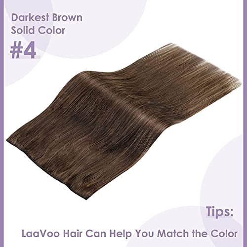 Premium Fish Line Halo Hair Extensions with Invisible Clips - Seamless 100% Human Hair Extensions for Length & Volume - Perfect for Weddings, Parties & Daily Styling