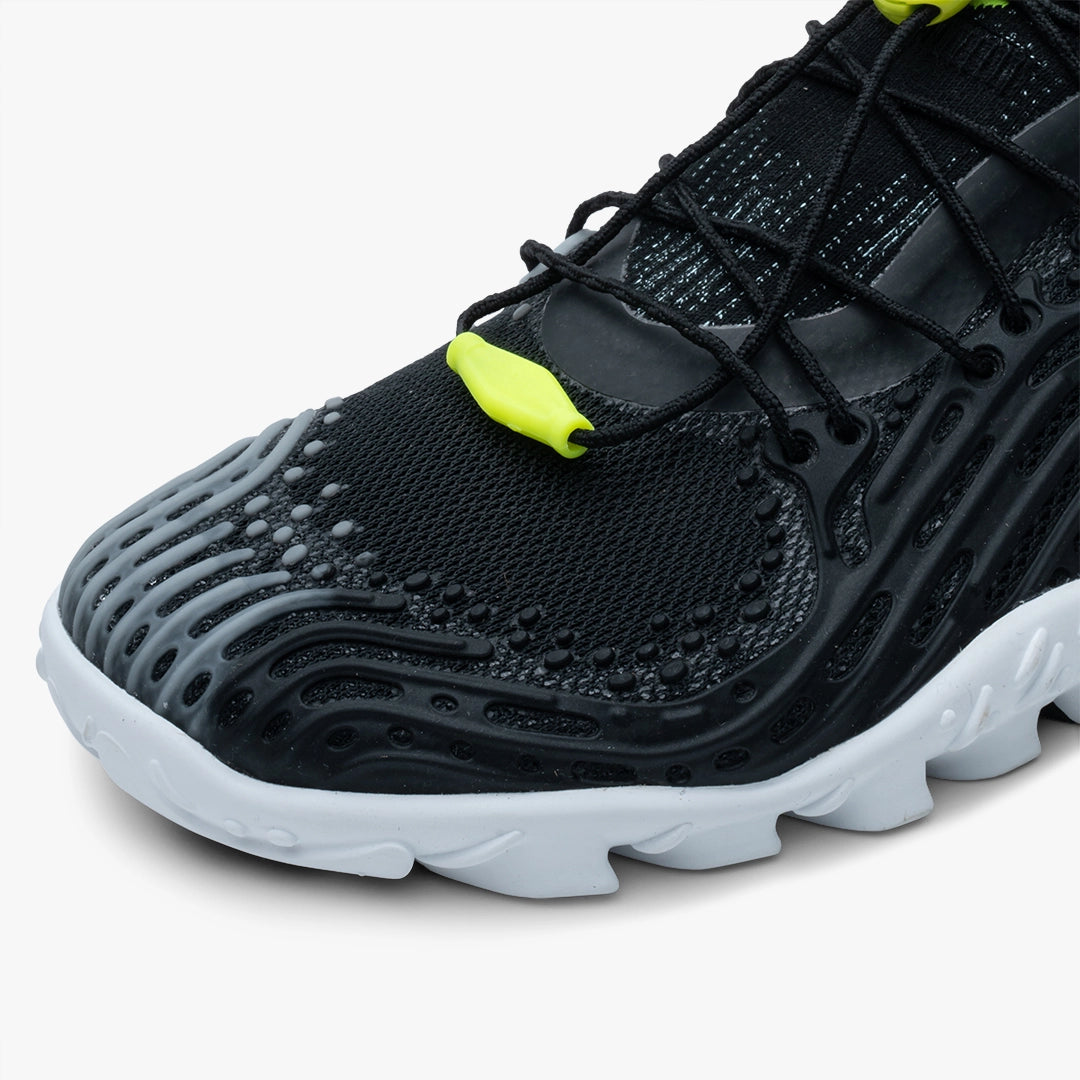Vivobarefoot Women's Hydra Esc Water Shoes - Obsidian Safety Yellow | Barefoot Trail Running, Hiking & Water Sports | Minimalist Footwear for Outdoor Adventures