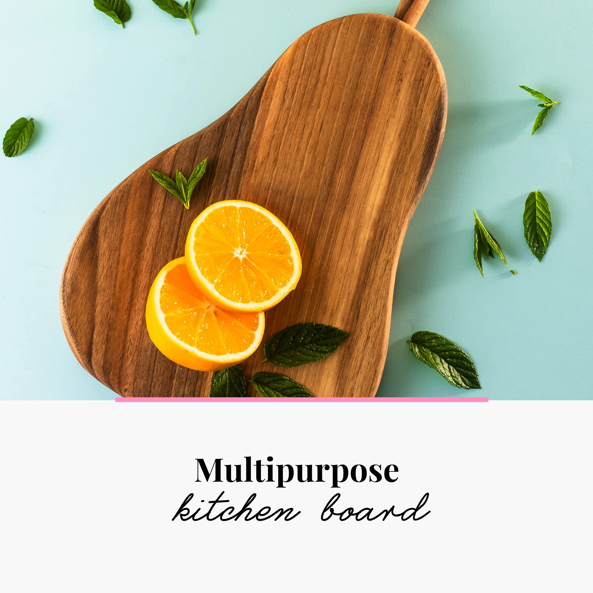 Premium Handmade Walnut Wood Cutting Board - Solid Dark Wood Chopping Board for Kitchen, Serving & Food Prep (Pear Shaped) - Perfect for Cheese Platters, Charcuterie & Gourmet Meal Presentation