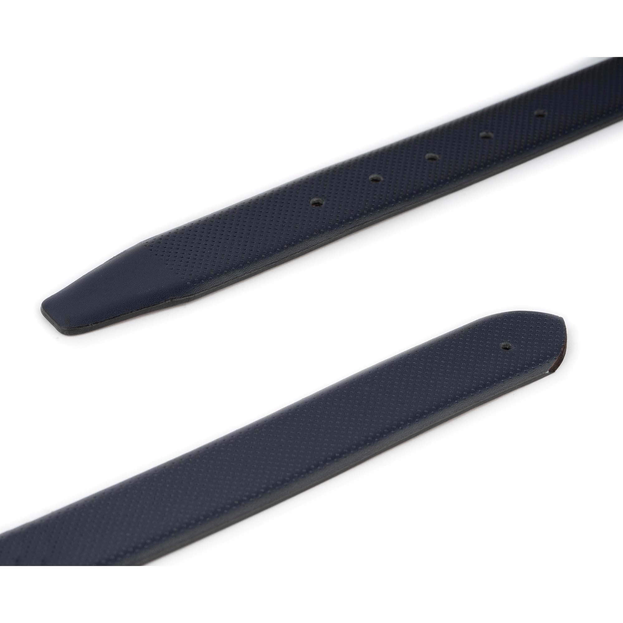 Premium Navy Blue Leather Replacement Belt Strap for Dunhill Buckles - Dotted Texture Genuine Leather - Perfect for Business Attire, Formal Wear & Everyday Fashion Accessories