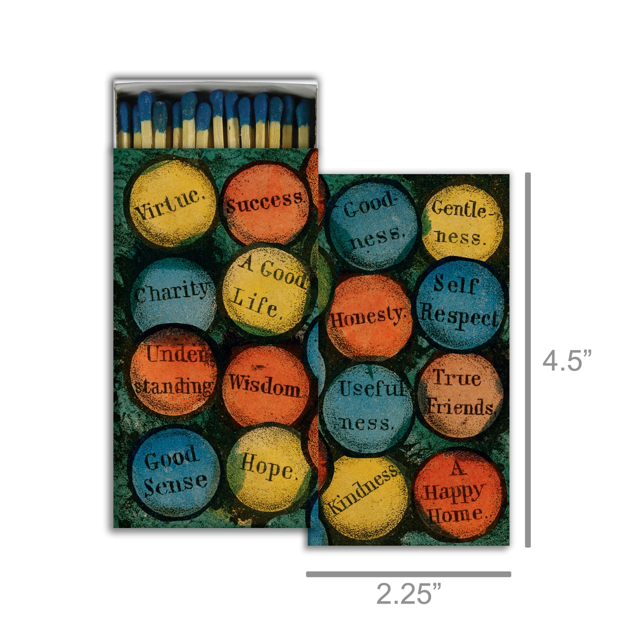 Fruits of Life Decorative Matchboxes with Wooden Matches - 6-Pack for Lighting Candles, Fireplaces, Grills & More | Perfect for Home Decor, Romantic Dinners & Outdoor Camping