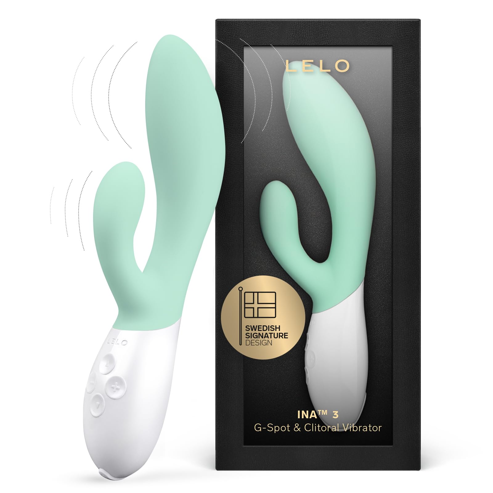 LELO INA 3 G-Spot & Clitoral Rabbit Vibrator for Women - 10 Powerful Vibration Modes, Waterproof Design, Ultra-Soft Body-Safe Silicone - Perfect for Solo Play & Couples Intimacy - Enhance Your Pleasure in Bedroom, Bath or Travel