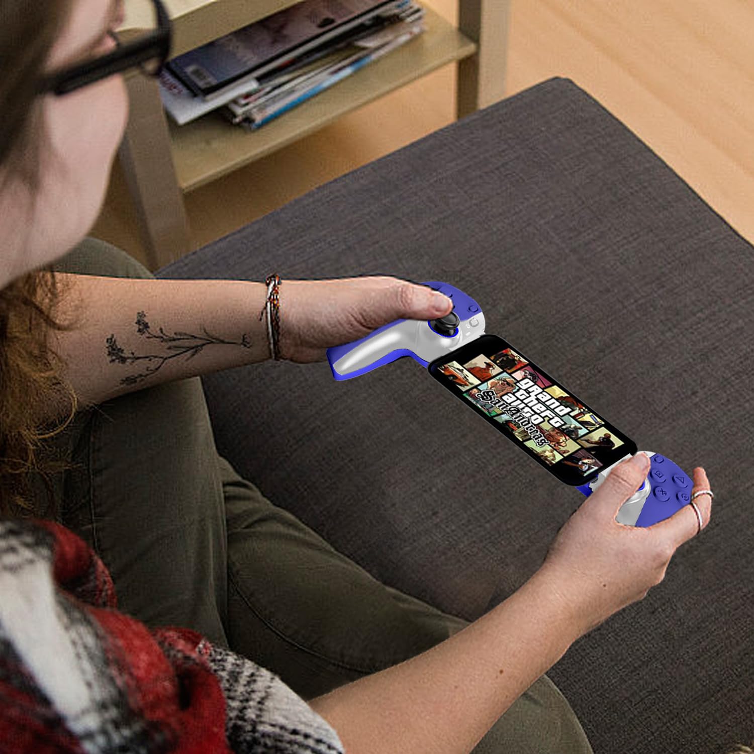 Wireless Bluetooth Game Controller for iPhone 15/14, iPad, Android, PC, Nintendo Switch, PS3/PS4 - Hall Effect Triggers, 6-Axis Gyro, Turbo Function - Perfect for Cloud Gaming, Mobile Gaming & Console Streaming on PS5/Xbox/PC - Blue