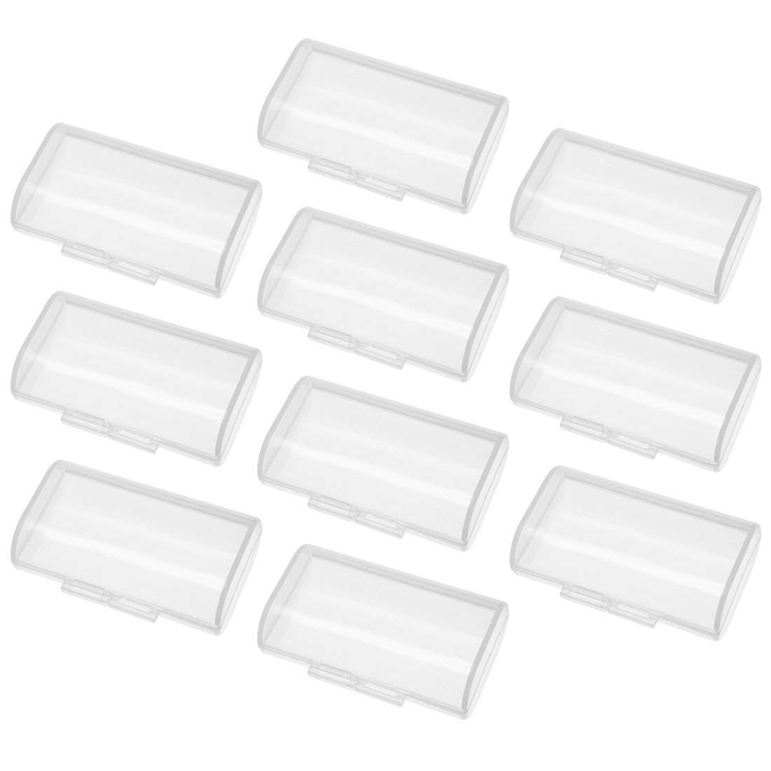 uxcell 10 Pcs Transparent AA Battery Storage Case Holder - 2 x AA Battery Capacity - Perfect for Organizing Home, Office, and Travel Essentials