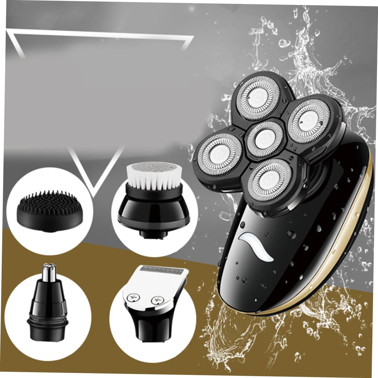 Healeved 5-in-1 Rechargeable Electric Razor & Beard Trimmer for Men - Waterproof Cordless Shaver with Precision Trimmer for Face, Body & Head Grooming at Home or Travel