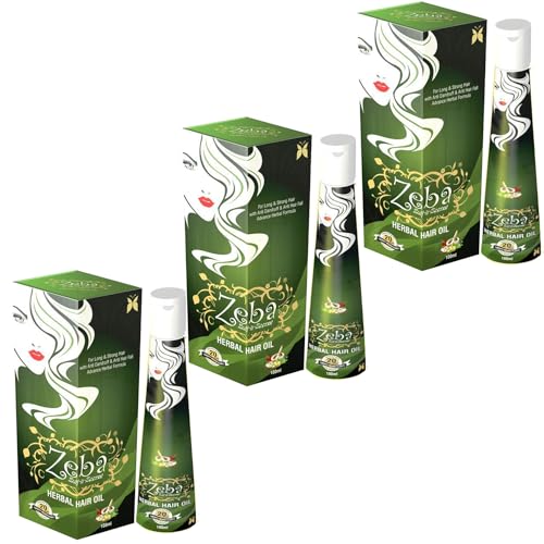 ZEBAA Herbal Hair Oil for Hair Growth & Shine - 100ml x 3 Pack | Natural Ayurvedic Treatment for Thicker, Longer Hair | Perfect for Daily Scalp Massage & Hair Care Routine