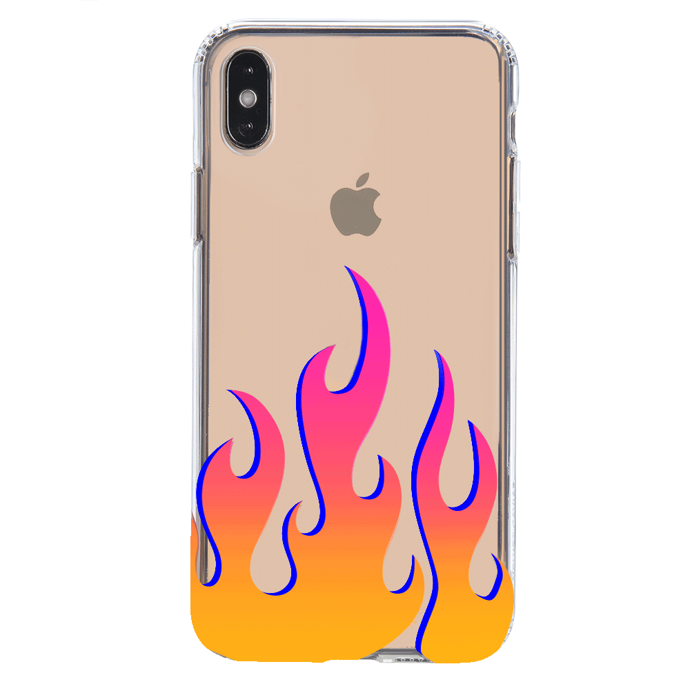 Flames Clear iPhone Case - Durable Protective Cover for iPhone 12/13/14/15 Pro Max - Slim Scratch-Resistant Shockproof Phone Case - Perfect for Daily Use, Travel & Outdoor Activities