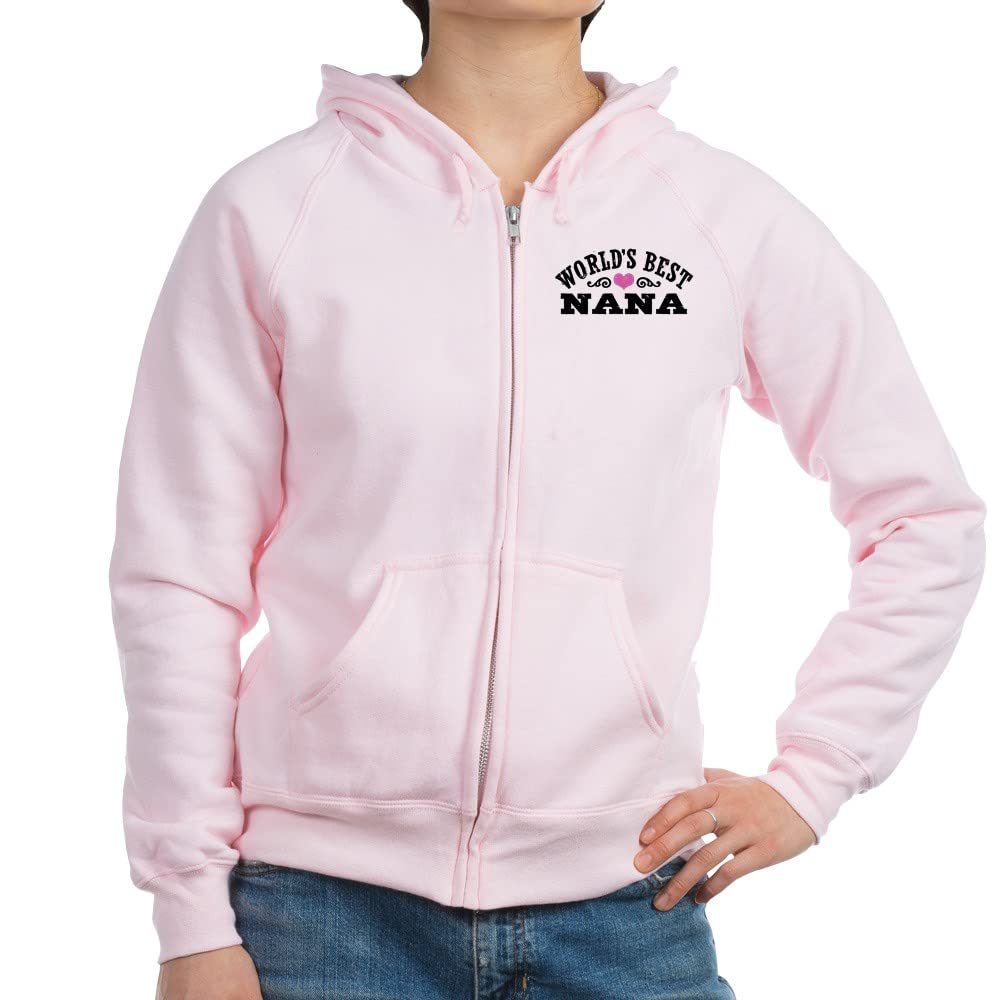 World's Best Nana Women's Zip Hoodie - Soft Fleece Pullover with Front Pockets - Perfect Gift for Grandmothers, Mother's Day & Family Reunions