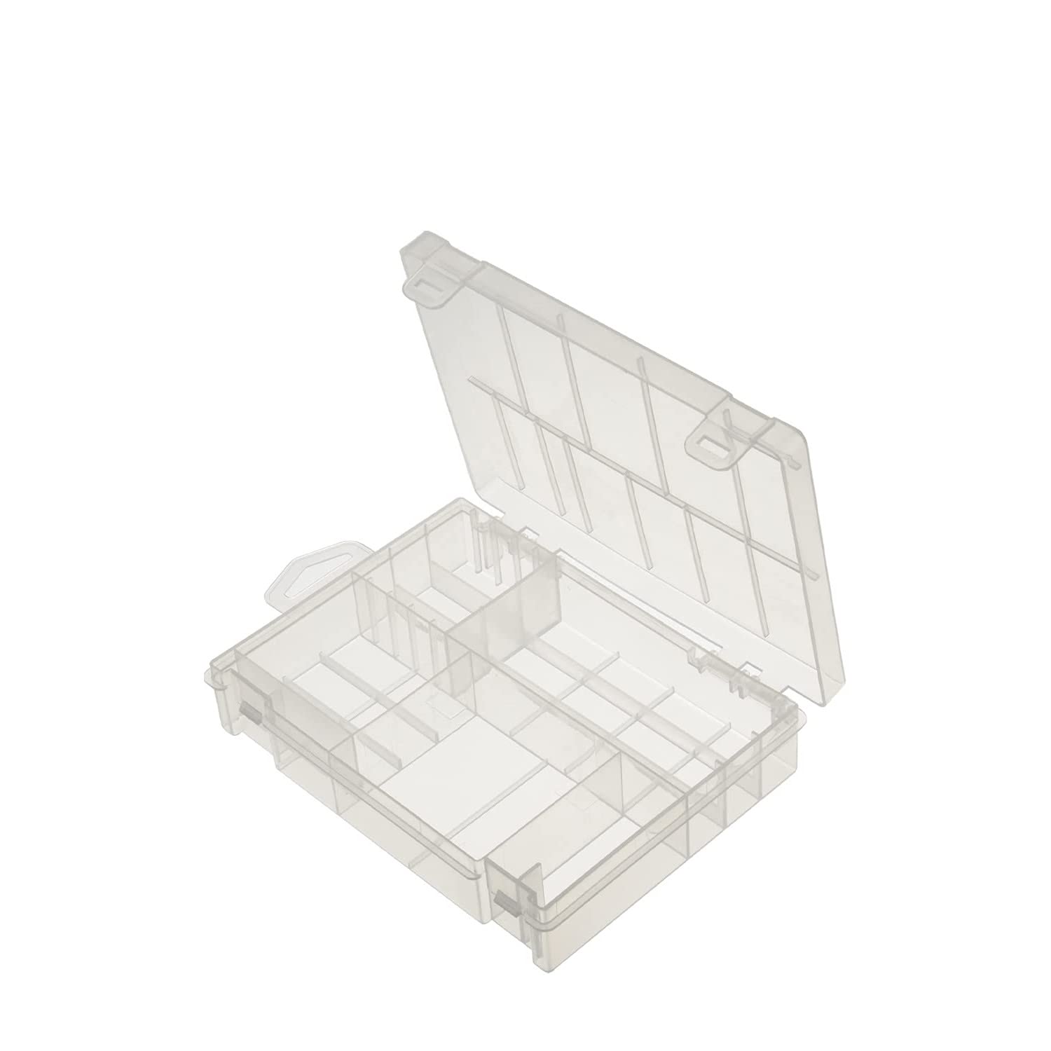 Heyiarbeit Clear Plastic Battery Storage Case Holder Box for AAA AA C D Batteries - Organize and Protect Your Batteries at Home, Office, or On The Go (1 Pack)