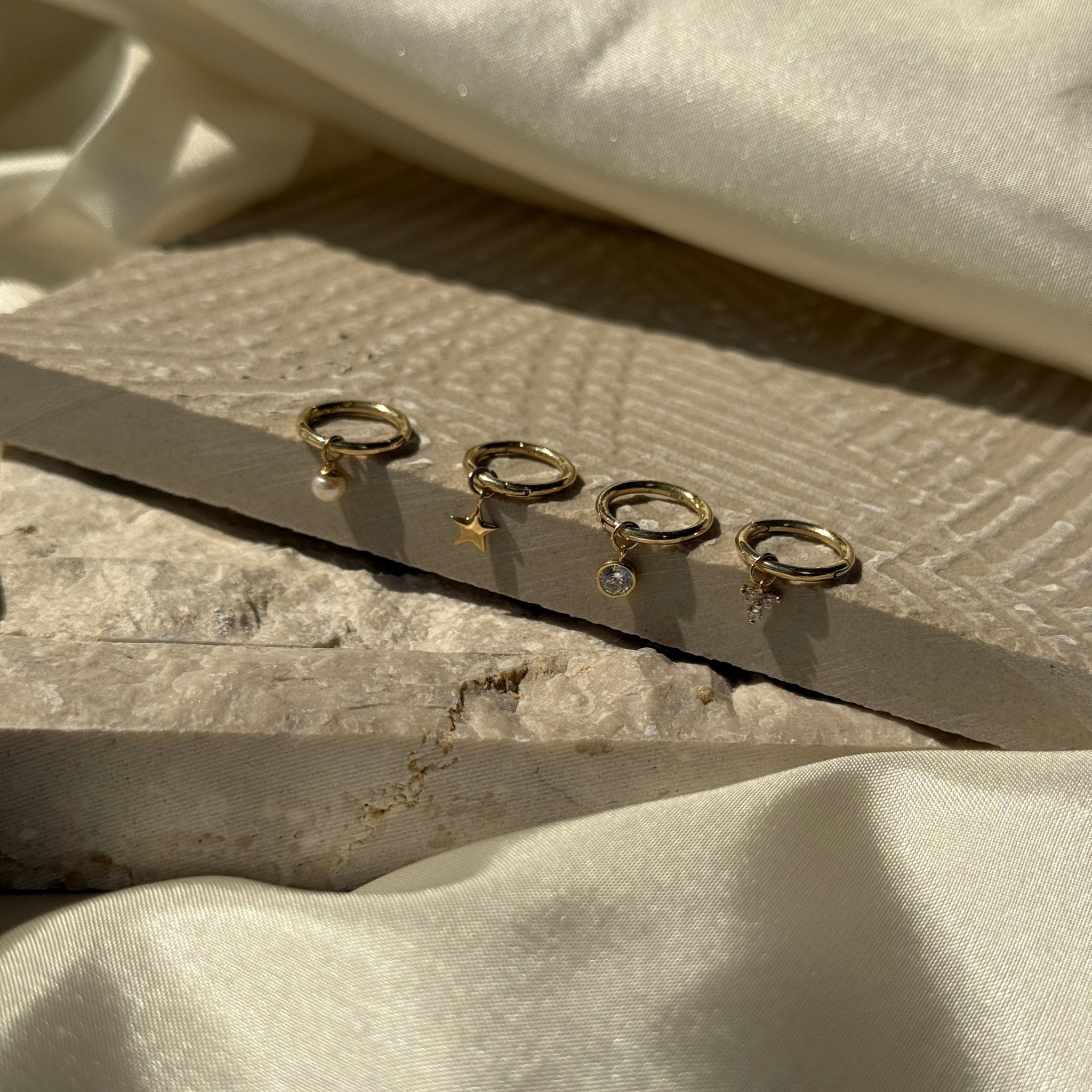 14k Yellow Gold Hoop Earrings with Star Charm - Perfect for Everyday Wear, Gifts & Special Occasions