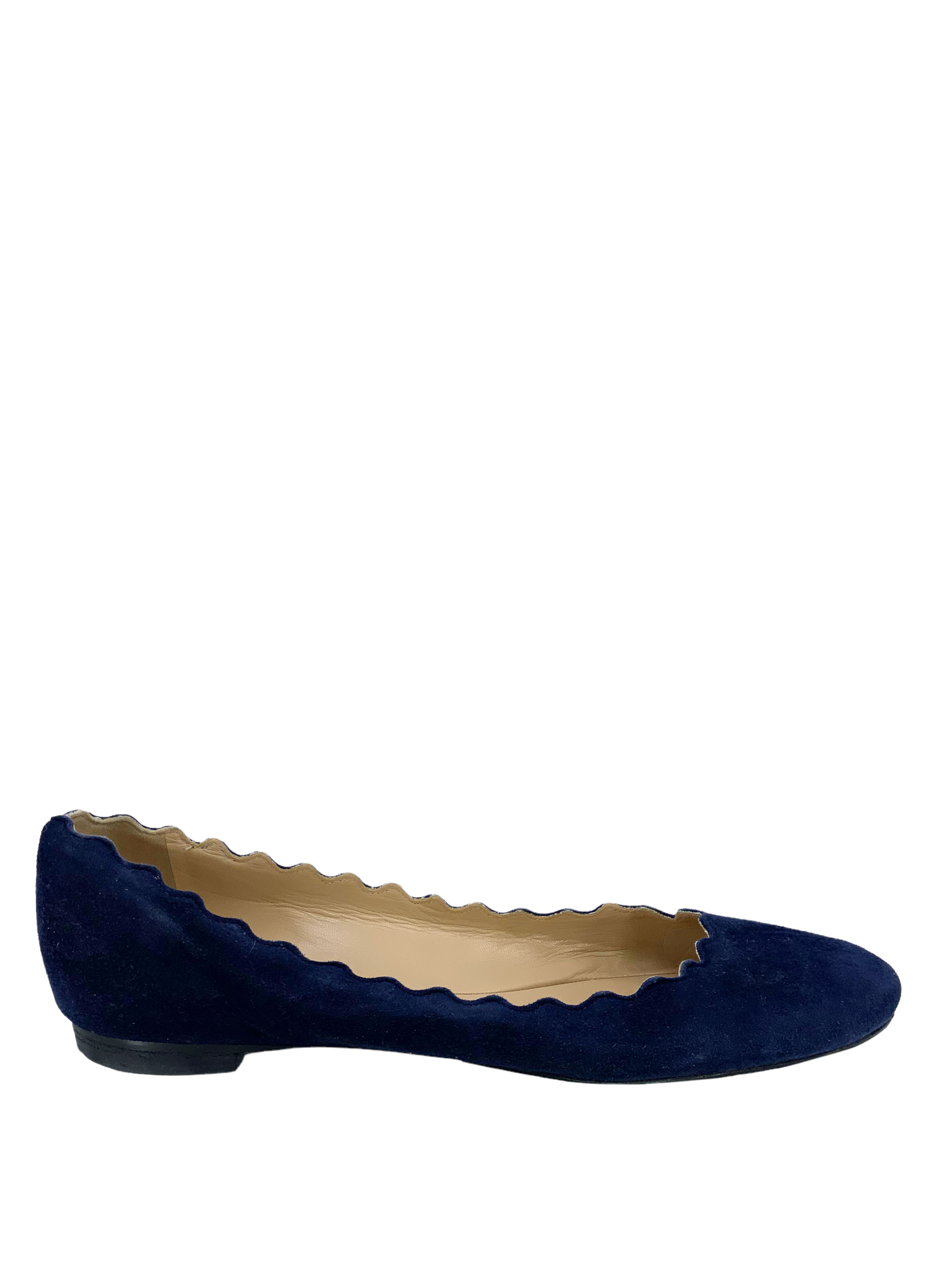 Chloe Lauren Scalloped Suede Ballet Flats for Women - Size 9.5 US | Comfortable & Stylish Shoes for Work, Date Night & Casual Outfits