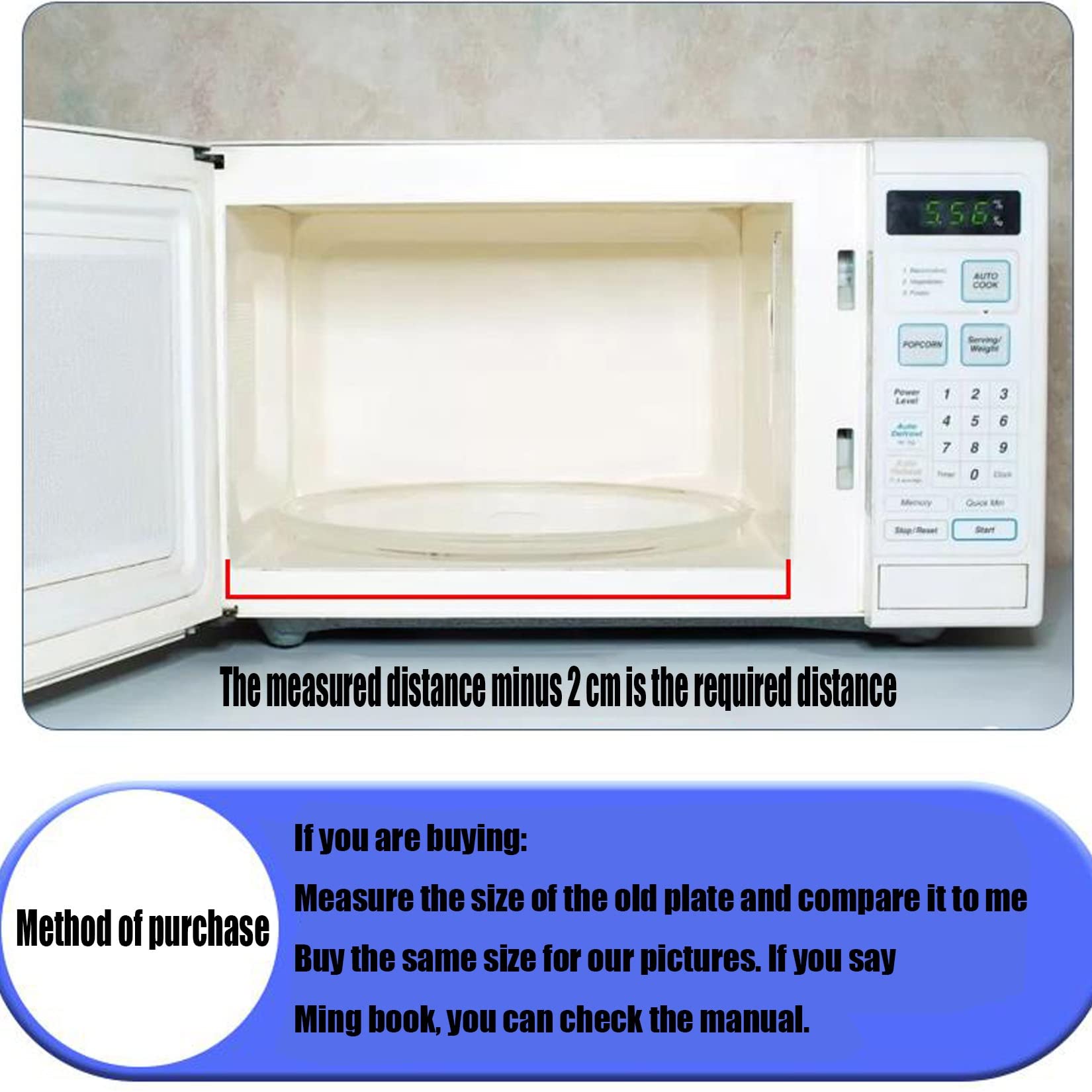 WORDFUN Microwave Glass Turntable Plate - Unbreakable & Durable Replacement for Even Heating - Stable Support Glass Dish for Microwave Oven - Perfect for Cooking, Reheating & Defrosting Food