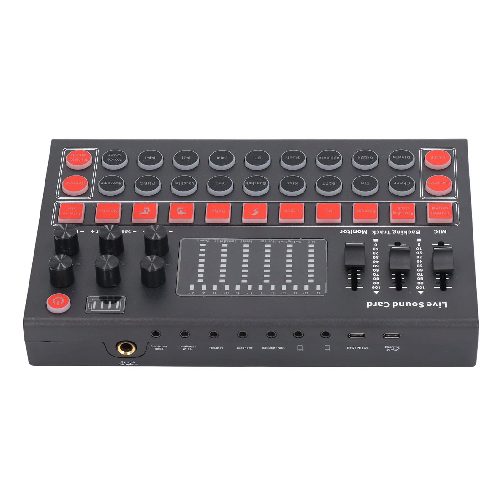 Professional Voice Changer Sound Board with LED Display - Noise Reduction, Bluetooth & Dual Channel Live Sound Card for Recording, Podcasting & Gaming (USB Audio Mixer for PC/Mac/Streaming)