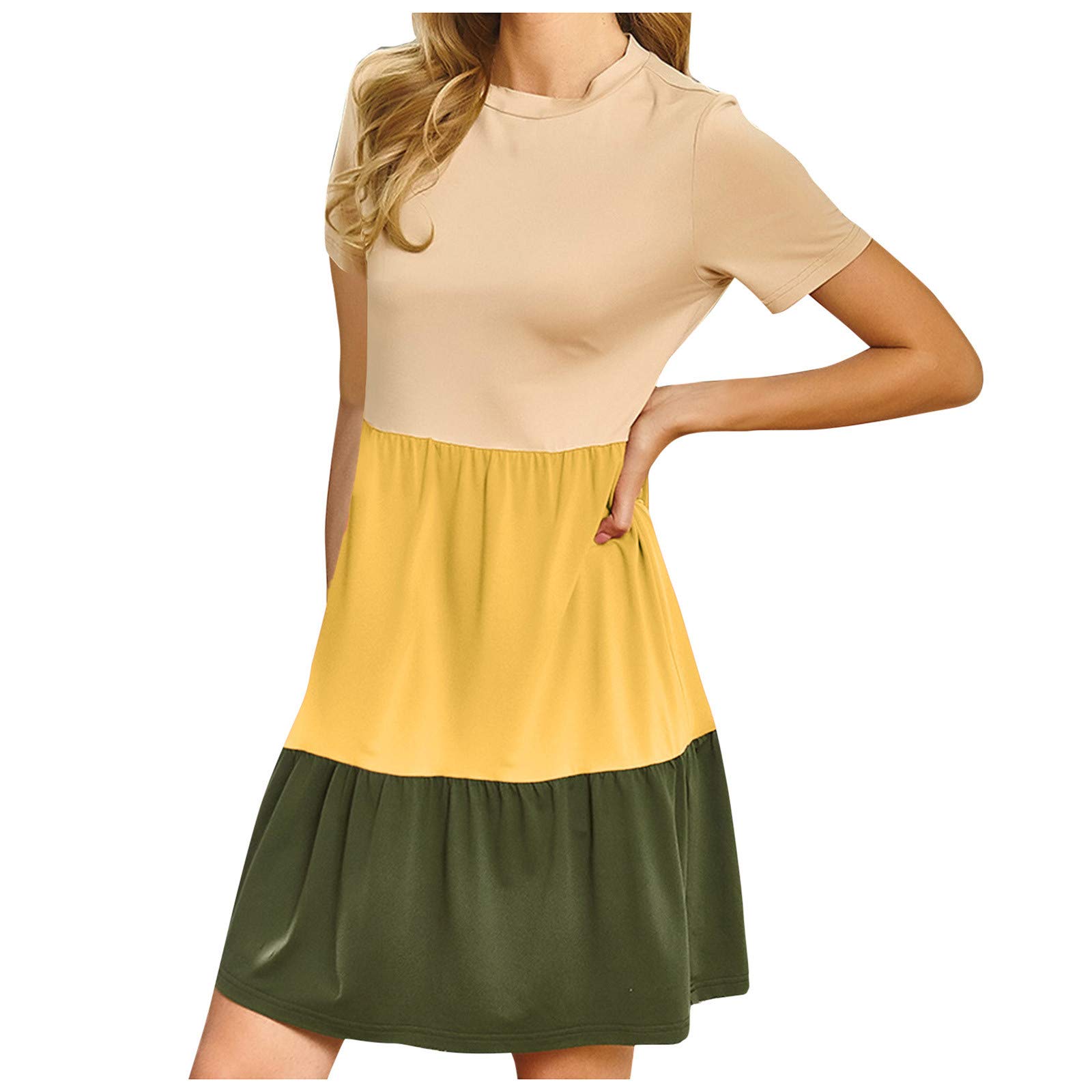 Women's Crewneck Casual Loose Dress - Comfortable Office & Party Wear for Daily Use, Work, and Special Occasions