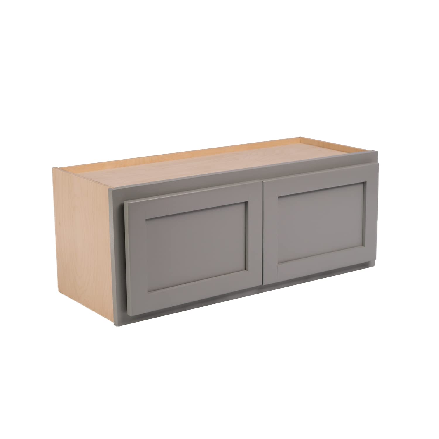 Quicklock RTA Refrigerator Wall Kitchen Cabinets - Shaker Style 100% Hardwood Made in USA with Soft Close Hardware | Storage Cabinet for Pantry, Laundry Room, Garage (Magnetic Grey, 12