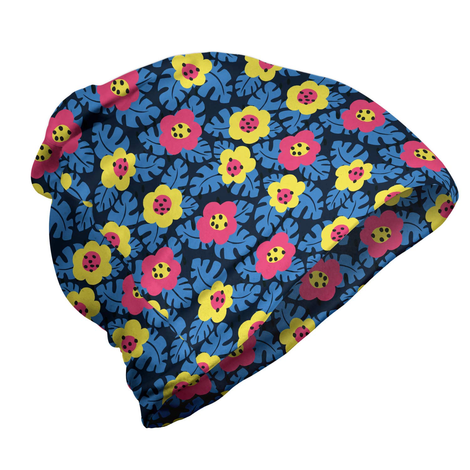 Ambesonne Unisex Beanie - Hand Drawn Minimalist Floral Design - Soft Winter Hat for Men & Women - Perfect for Hiking, Outdoor Activities & Cold Weather Fashion
