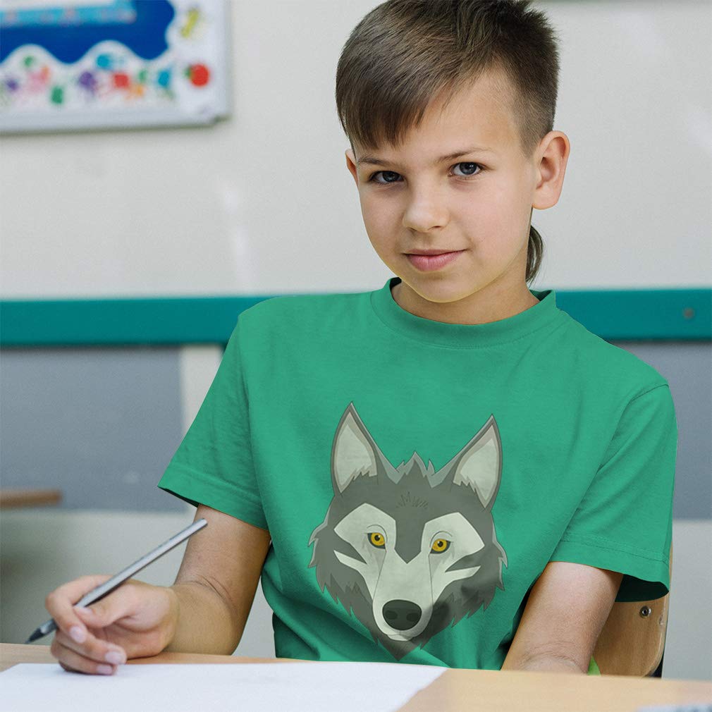 Soft Cotton Wolf Head Toddler T-Shirt - Cute Wild Animal Graphic Tee for Boys & Girls (Ages 2-4) | Perfect for Playdates, Birthday Parties & Family Photos