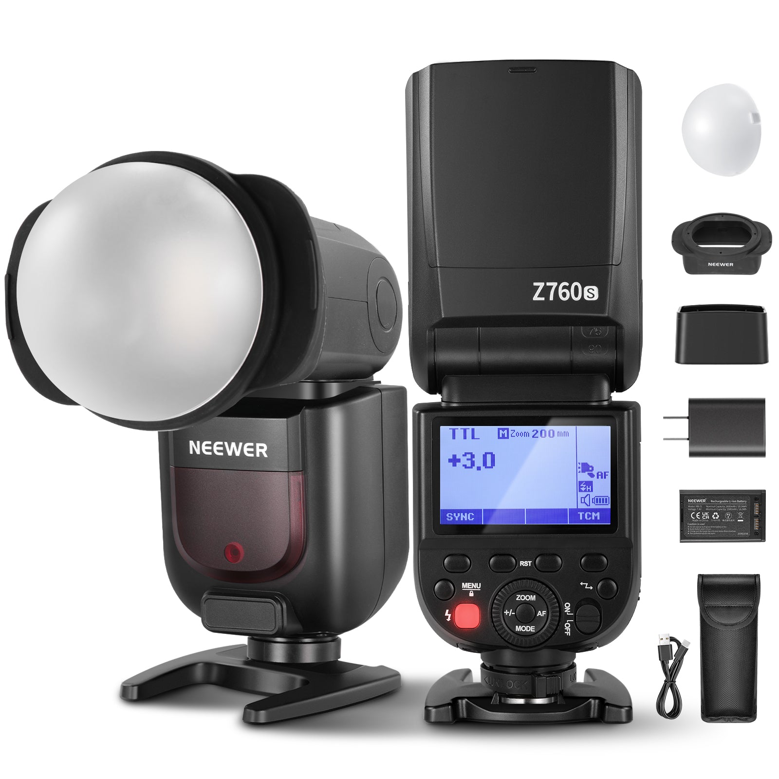 NEEWER Z760 TTL Flash Speedlite Diffuser Kit for Canon Nikon Sony DSLR Cameras - Professional Photography Lighting Accessories for Studio, Portrait, and Event Photography