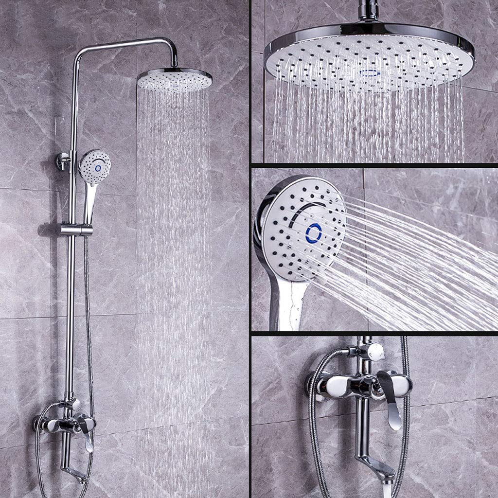 Premium Copper Shower System with Hot & Cold Water Faucet - 3-Speed Control & Multi-Function Hand Spray - 360° Rotatable Shower Head for Bathroom Remodel & Spa Experience