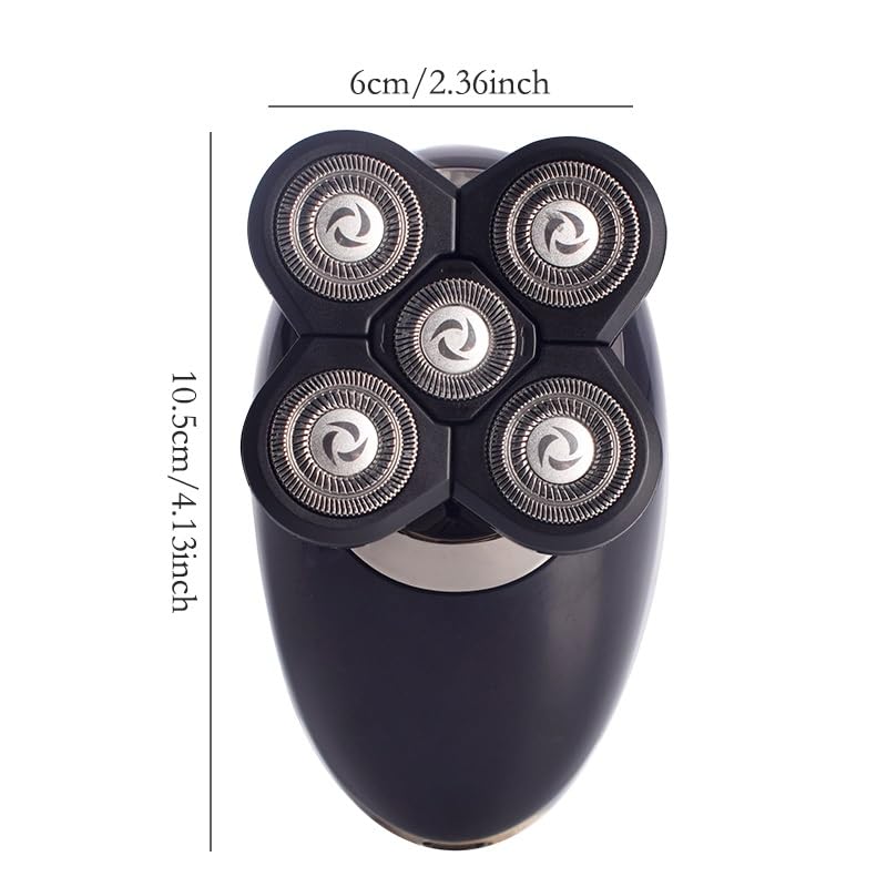 Premium Electric Head Shaver for Bald Men - 5 Blade 4D Floating Shaving System, Rechargeable Hair Clipper & Face Trimmer - Perfect for Smooth Head Shaving at Home or Travel